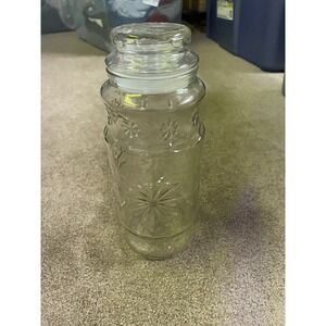 Vintage Collectible Planters Mr. Peanut Anchor Hocking Glass Jar With Lid 1980